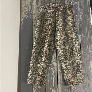 Leopard Print Jean Pants Size L